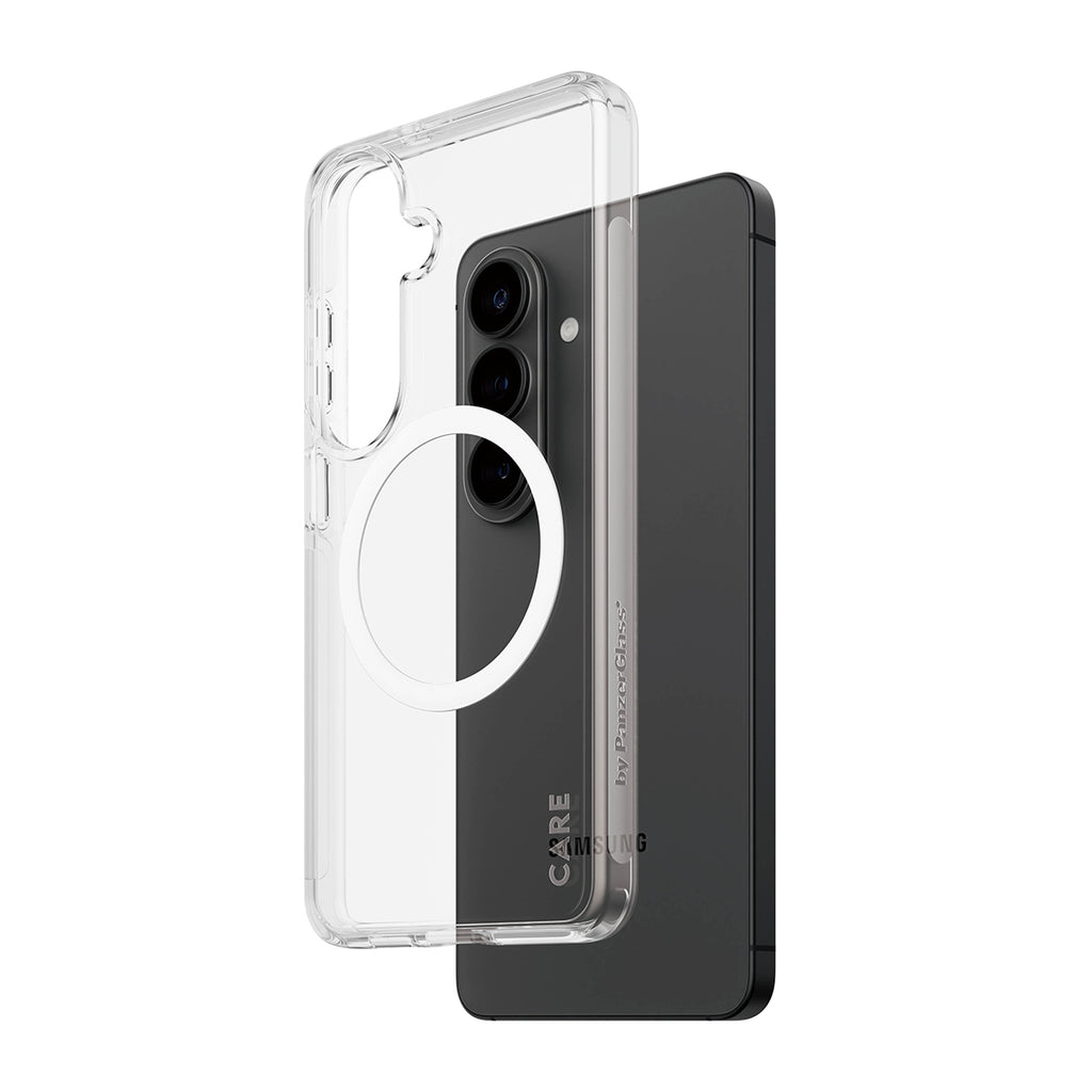 PanzerGlass CARE Urban Explorer Coque Transparent avec White Qi pour Samsung Galaxy S26