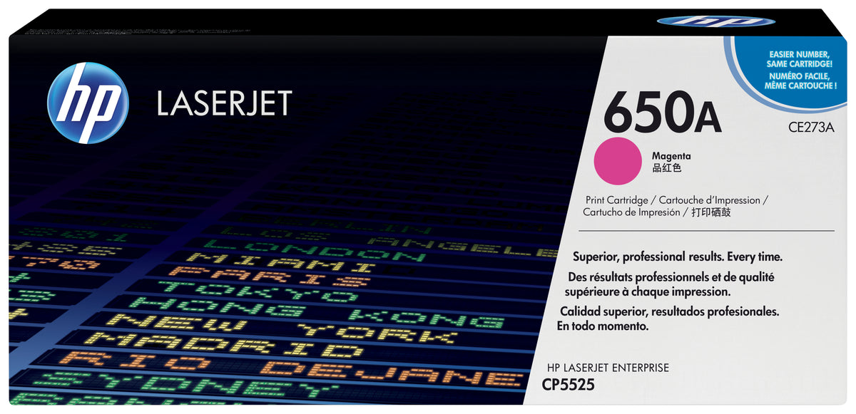 HP 650A toner LaserJet magenta authentique
