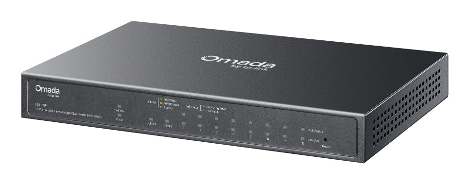 TP-Link Omada ES210GP Commutateur Réseau Géré L2 Gigabit Ethernet PoE Rail DIN Noir