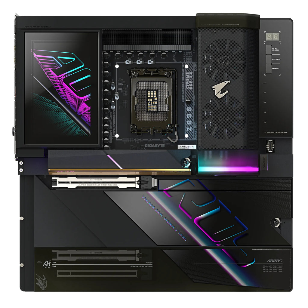 GIGABYTE Z890 AORUS XTREME AI TOP Carte Mère - Prend en charge les processeurs Intel Core Ultra (Série 2), VRM 22+1+2 phases, jusqu'à 9500MHz DDR5 (OC), PCIe 5.0 M.2, Wi-Fi 7, Thunderbolt 5
