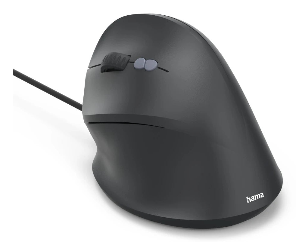 Hama ECM-500L Souris de Bureau pour Gauchers, Optique 1800 DPI, USB Type-A, Noir
