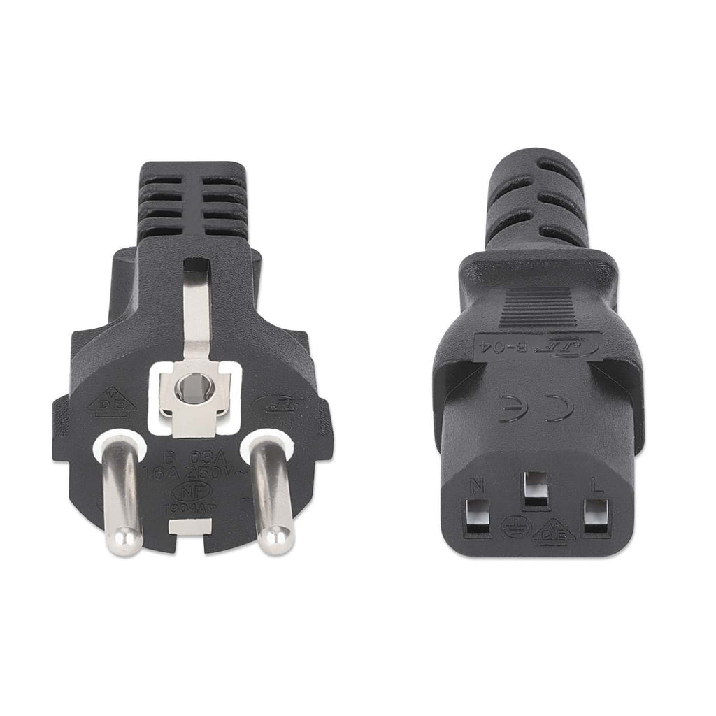 Manhattan 353908 câble électrique Noir 1 m CEE7/7 Coupleur C13