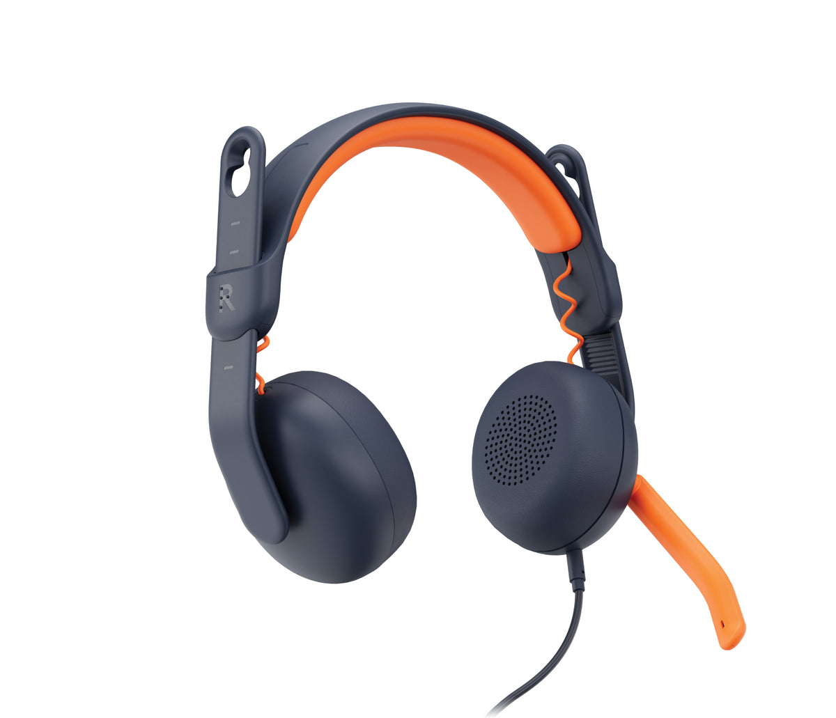 Logitech Zone Learn Casque Filaire Supra-Auriculaire pour Apprenants, USB-C, Noir et Orange