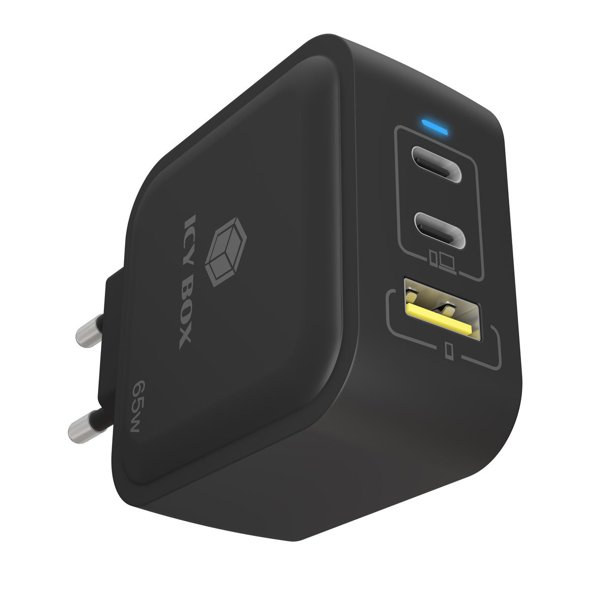 Chargeur Secteur Universel IB-PS1030-PD Charge Rapide, 3 Ports (2x USB-C, 1x USB 2.0), Noir