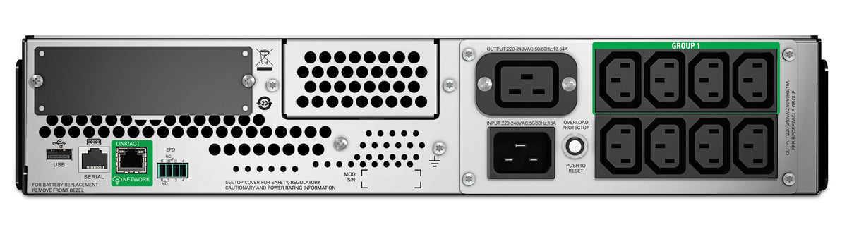 APC Smart-UPS SMT2200RMI2UC 2200VA Montable en Rack, 8x C13, 1x C19, USB, SmartConnect