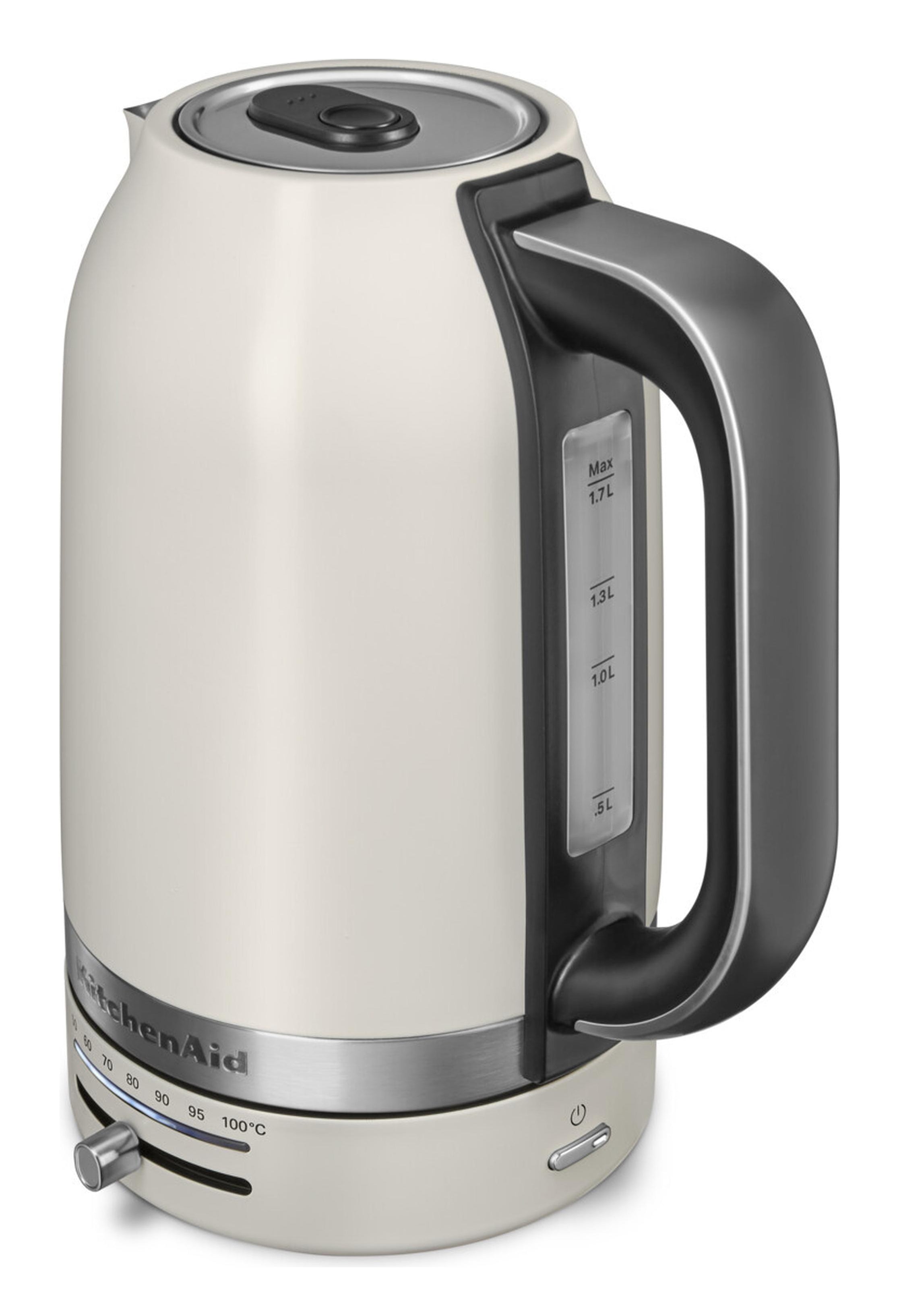 KitchenAid 5KEK1701EPL bouilloire 1,7 L 2400 W Noir, Acier inoxydable, Blanc