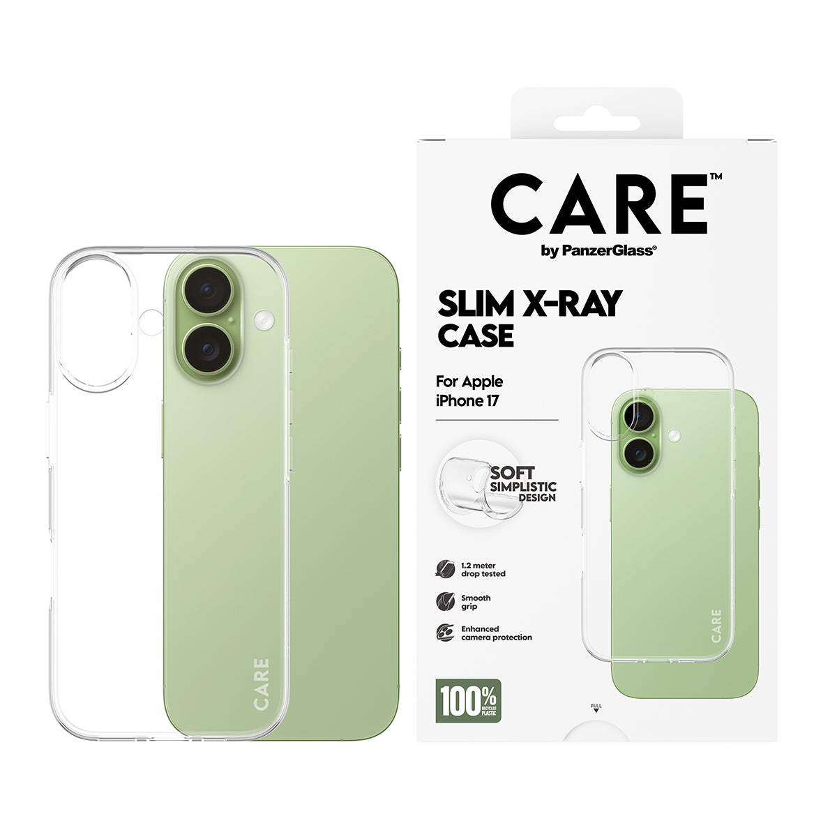 PanzerGlass CARE™ by ® X-Ray Case iPhone 17 coque de protection pour téléphones portables Housse Transparent