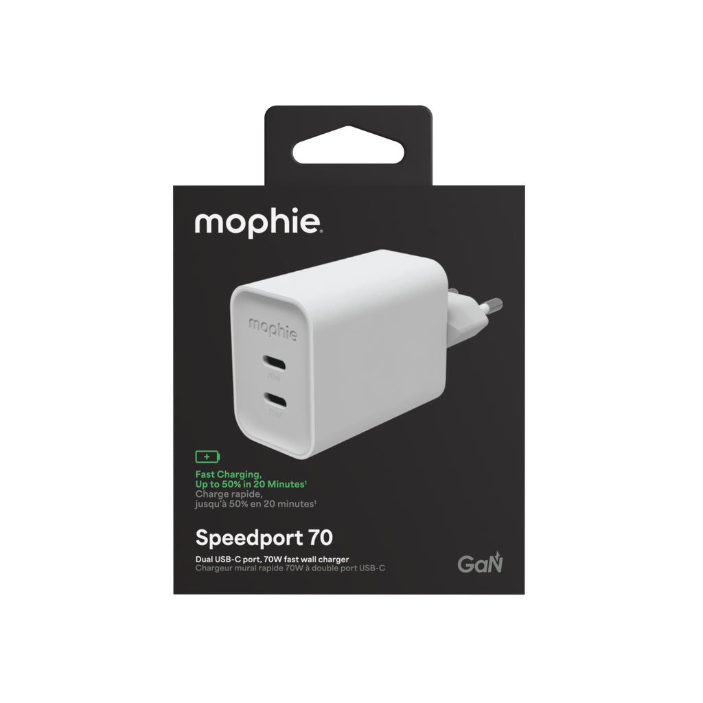 mophie Speedport 70 Universel Blanc Secteur Charge rapide Intérieure