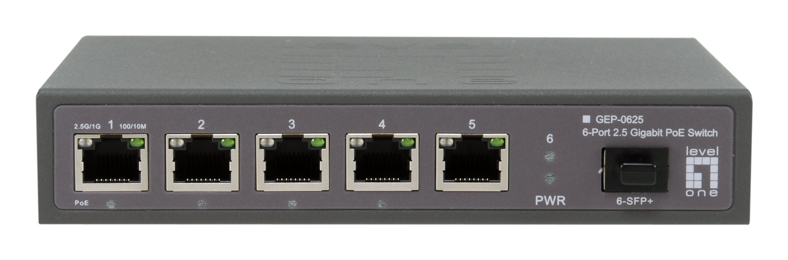 LevelOne GEP-0625 commutateur réseau Non-géré 2.5G Ethernet (100/1000/2500) Connexion Ethernet, supportant l'alimentation via ce port (PoE) Noir