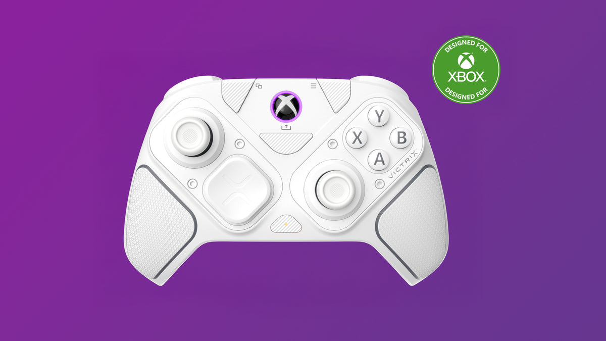 Turtle Beach Victrix Pro BFG Reloaded Blanc Xbox Manette de gaming modulaire sans fil w/Bluetooth, module Fightpad et ef