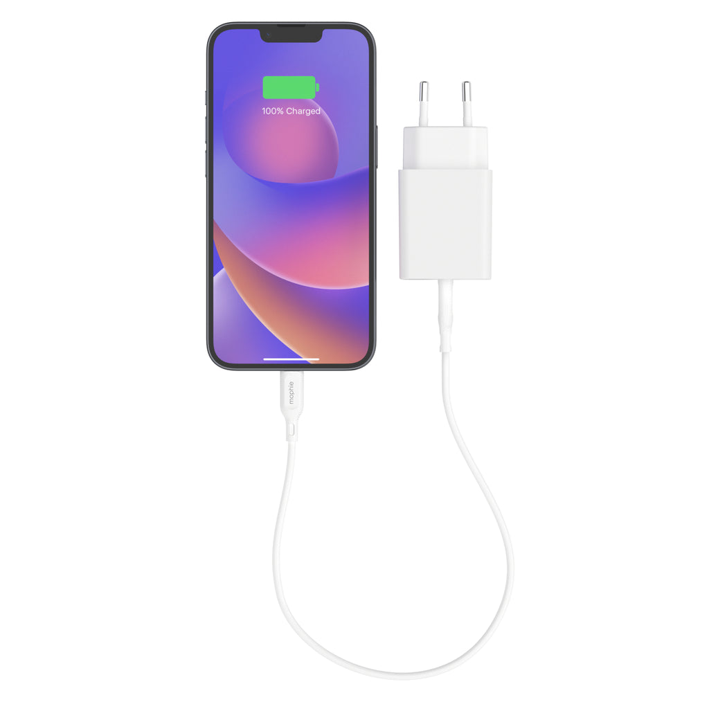 mophie essentials 20W USB-C PD wall adapter Universel Blanc Secteur Charge rapide Intérieure