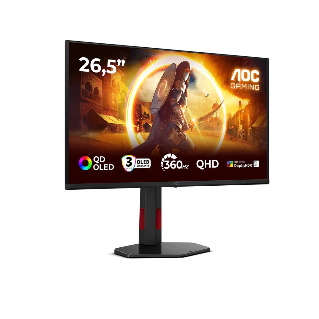 AOC G4 Q27G4SDR écran plat de PC 67,3 cm (26.5") 2560 x 1440 pixels Quad HD QD-OLED Noir, Rouge