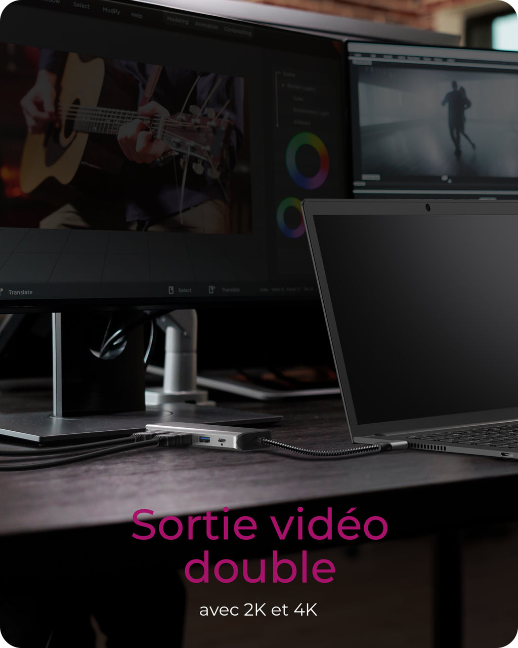ICY BOX IB-DK4012-CPD Avec fil USB 3.2 Gen 1 (3.1 Gen 1) Type-C Anthracite, Noir