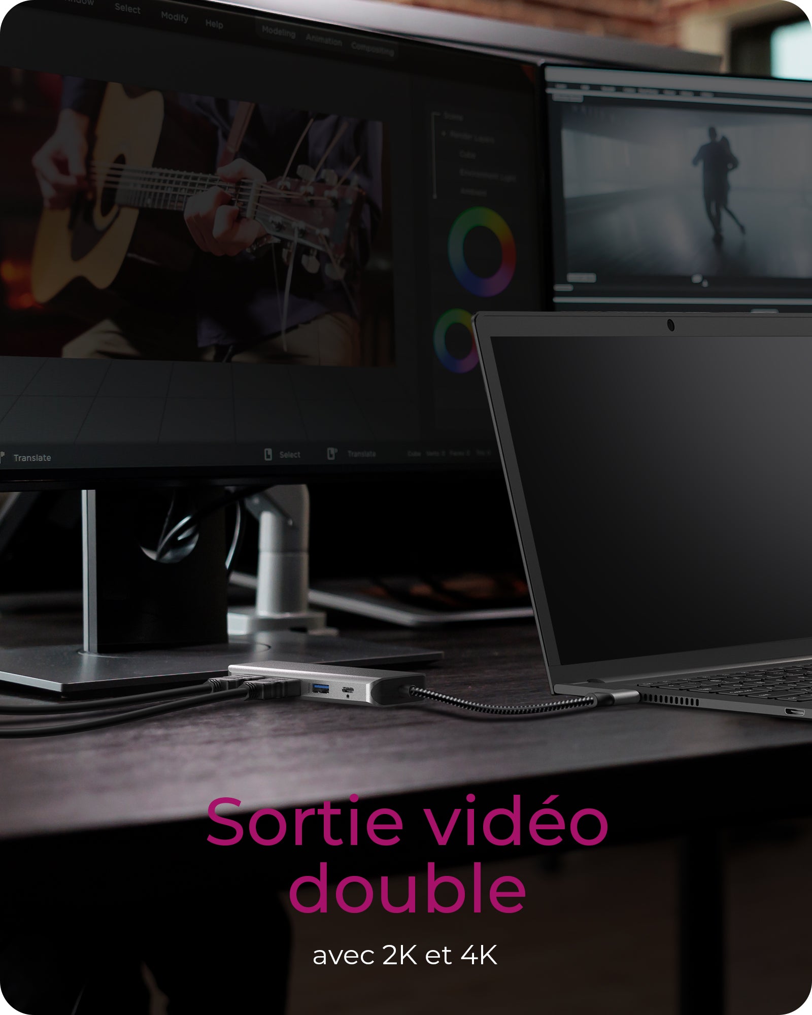 ICY BOX IB-DK4012-CPD Avec fil USB 3.2 Gen 1 (3.1 Gen 1) Type-C Anthracite, Noir