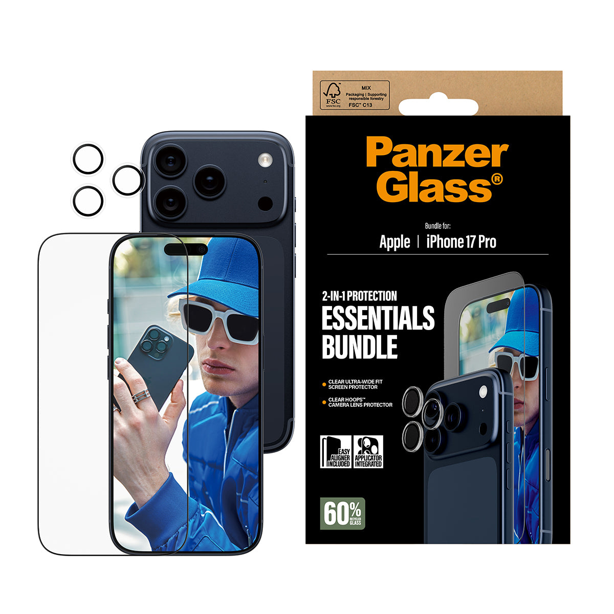 PanzerGlass PanzerGlass ® 2-in-1 Essentials Bundle iPhone 17 Pro Protection d'écran transparent Apple 1 pièce(s)