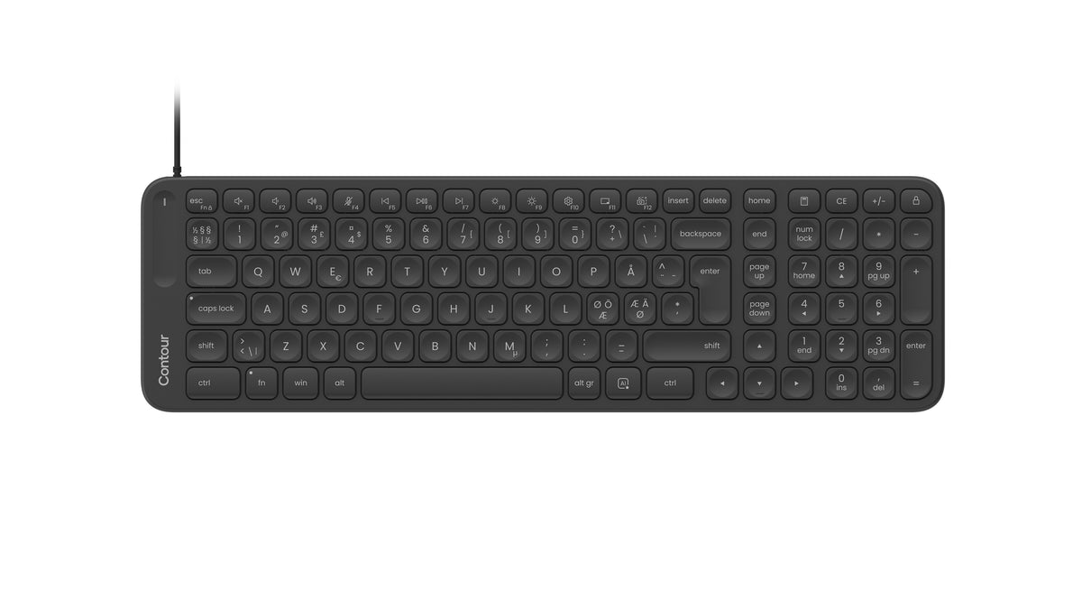 Clavier de Bureau Balance USB QWERTY Nordique, Noir