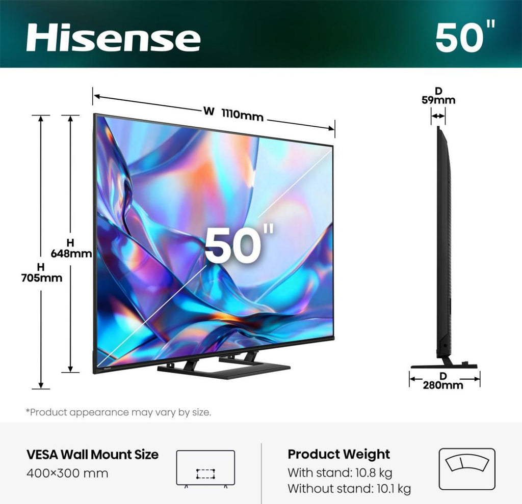Hisense 50A7DS 127 cm (50") 4K Ultra HD Smart TV Wifi Noir