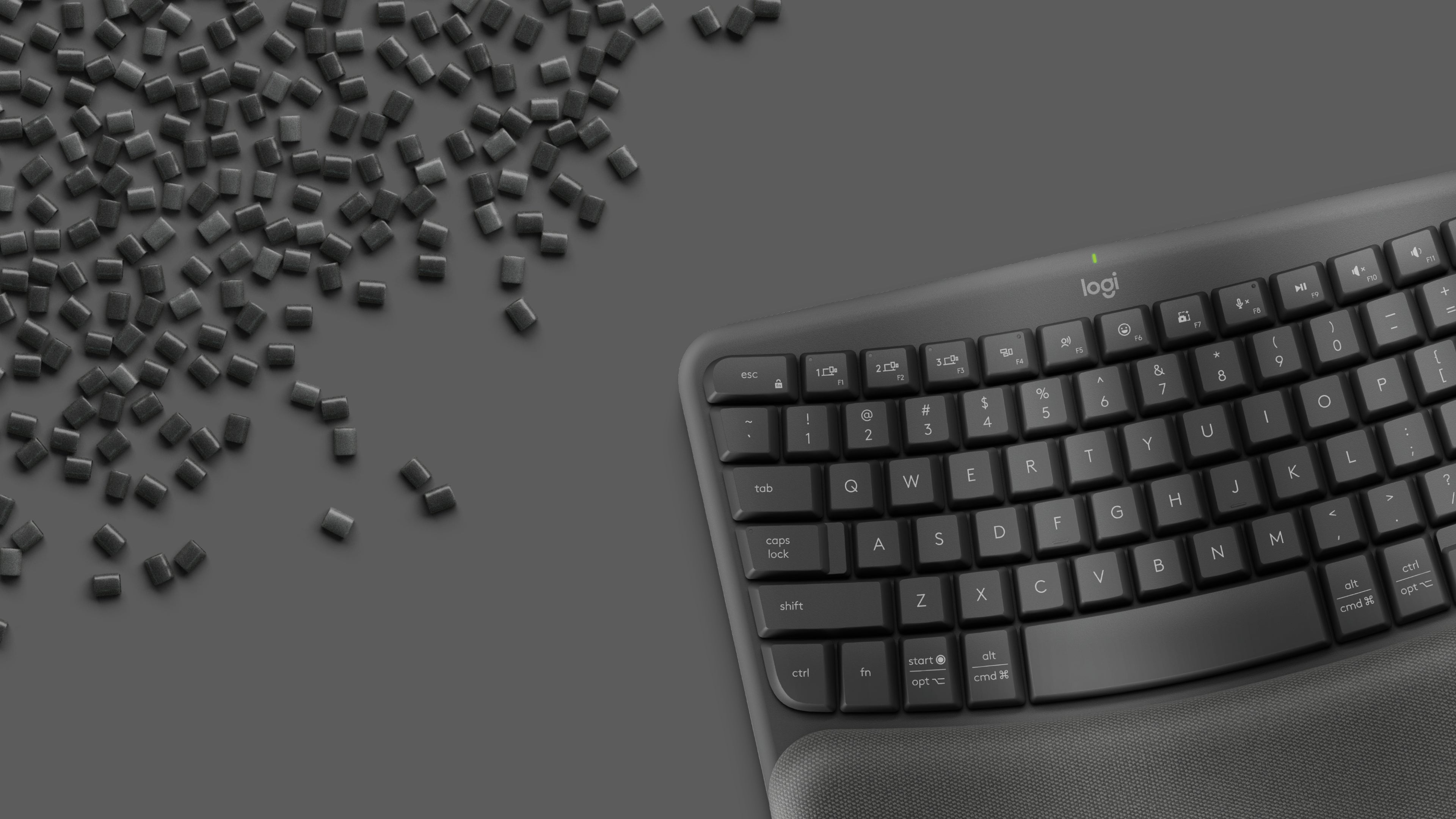 Logitech 920-012298 teclado Oficina RF Wireless + Bluetooth QWERTY Nórdico Grafito