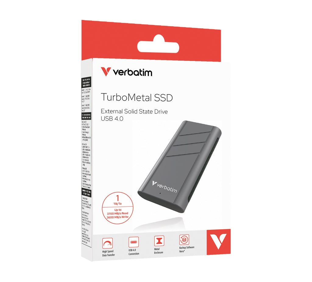 Verbatim TurboMetal SSD USB4 1TB 1 To USB Type-C USB4 Gen 2x2 Argent