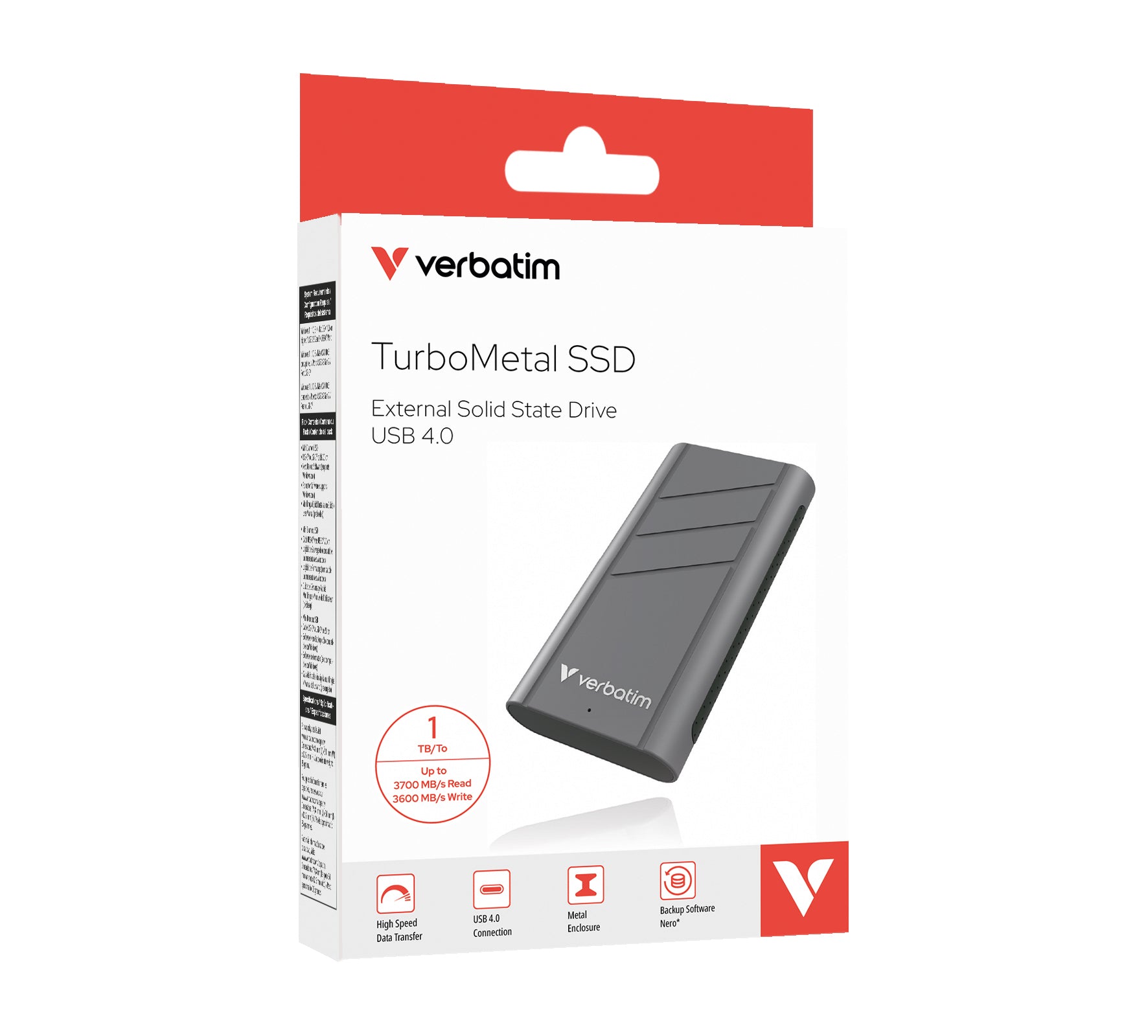 Verbatim TurboMetal SSD USB4 1TB 1 To USB Type-C USB4 Gen 2x2 Argent