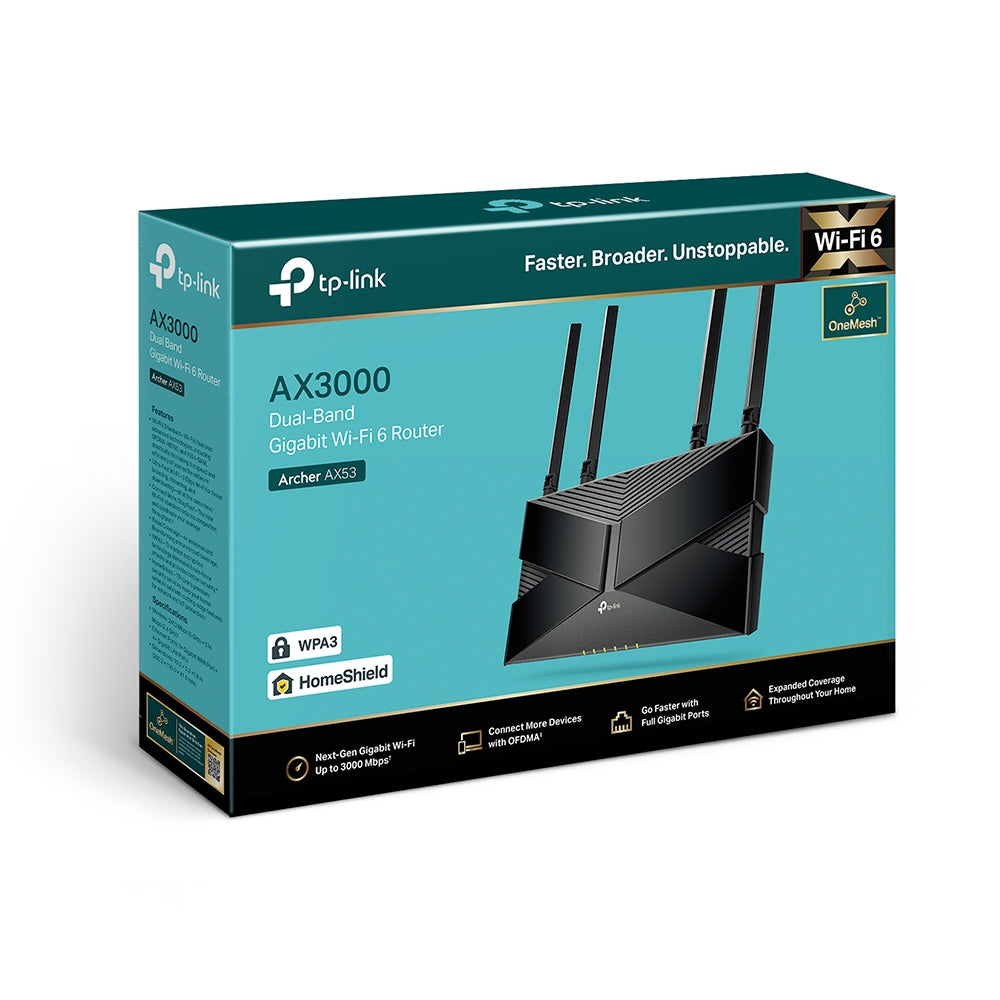 TP-Link Archer AX53 Routeur Sans Fil Wi-Fi 6 Bi-Bande Gigabit Ethernet, Noir