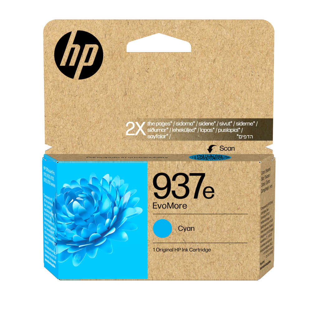 HP 937e Cartouche d’encre authentique Cyan EvoMore