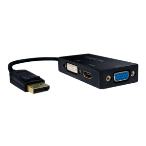 LogiLink CV0109 câble vidéo et adaptateur 0,15 m DisplayPort VGA + HDMI + DVI Noir