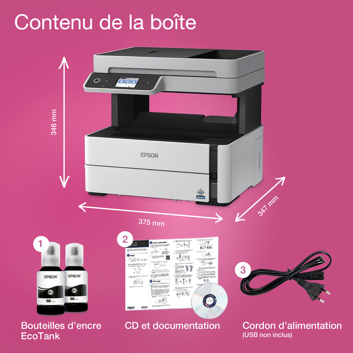 Epson EcoTank ET-M3180 Imprimante Jet d'encre A4, 1200 x 2400 DPI, 39 ppm, Wifi