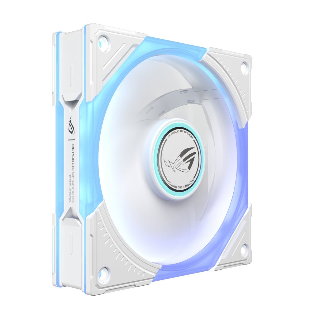 ASUS ROG Eurux GR120 ARGB Fan White Single Pack Kabinetblæser 1-pack Hvid 120 mm - vue 3