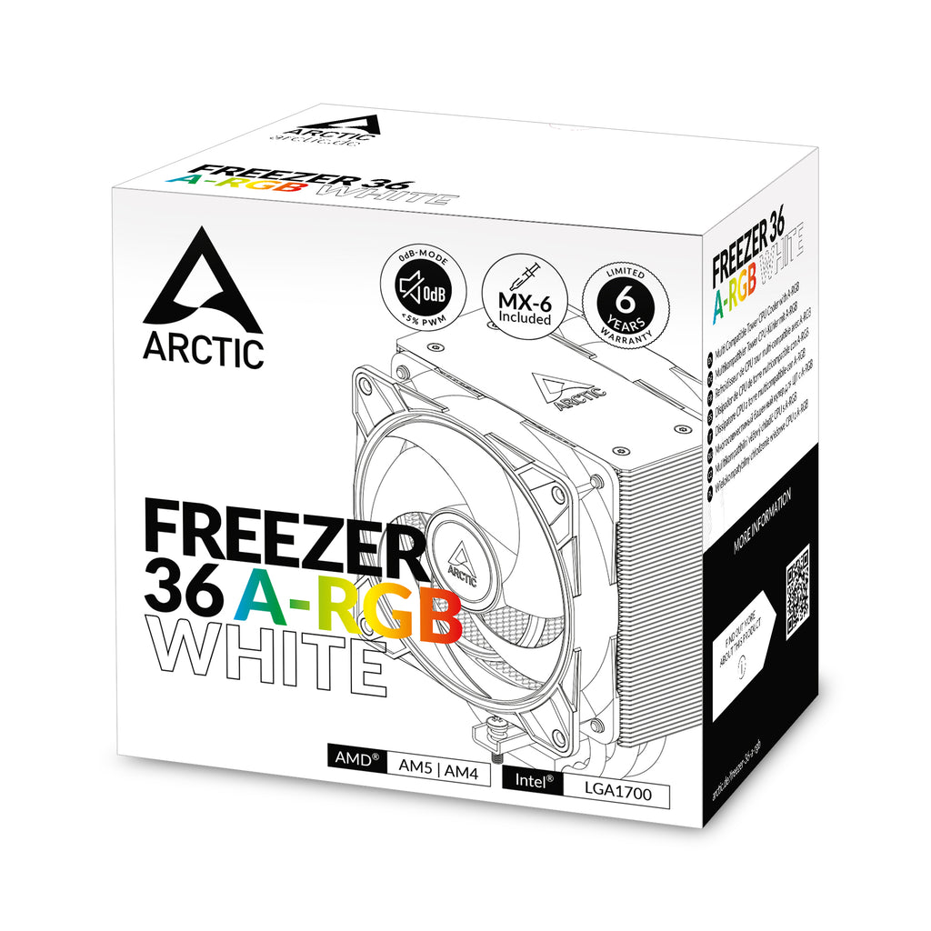 ARCTIC Freezer 36 A-RGB Processeur Refroidisseur d'air 12 cm Blanc 1 pièce(s)