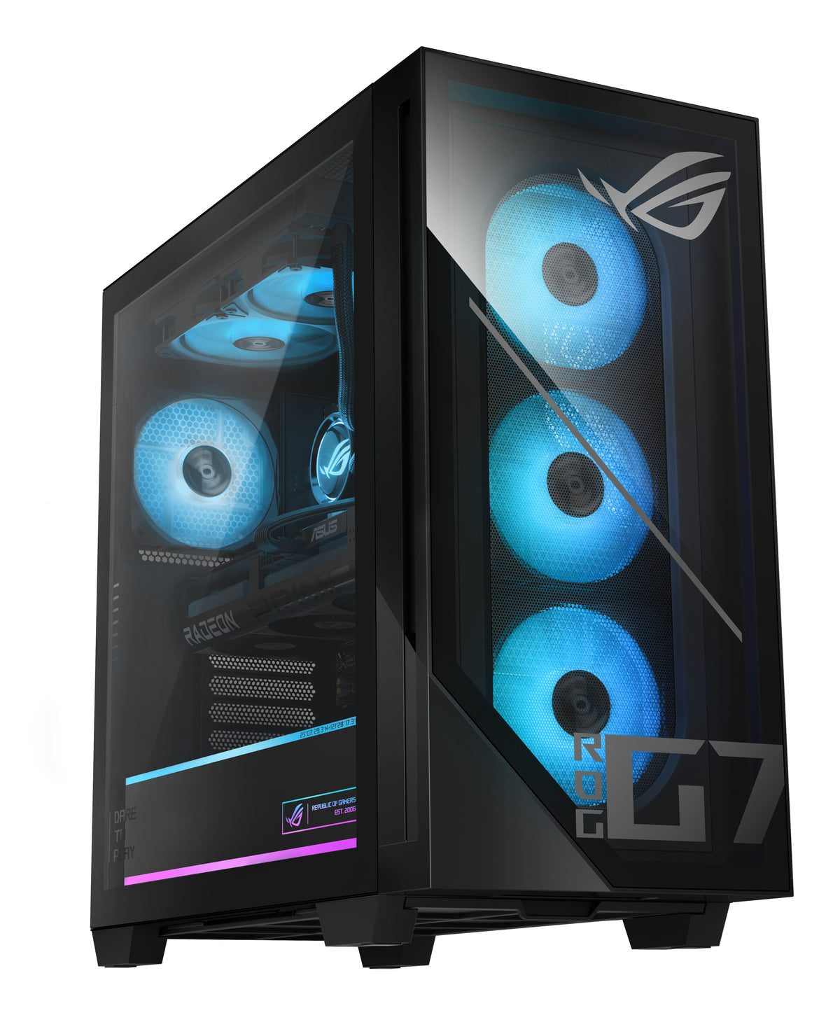 ASUS ROG G700 GM700TZ-R8700F092W PC Tour Gaming, AMD Ryzen 7 8700F, 32 Go DDR5, 2 To SSD, NVIDIA GeForce RTX 5070 Ti, Wi
