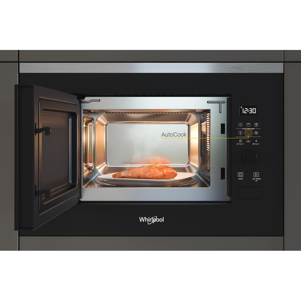 Whirlpool WMF201G Noir, Acier inoxydable Micro-ondes grill Intégré 20 L 800 W