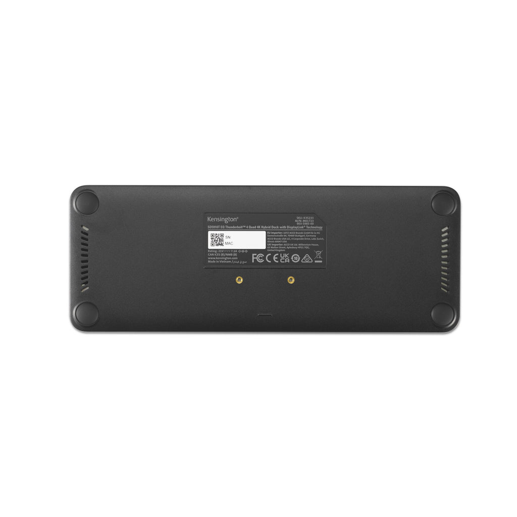 Kensington SD5920T EQ Station d’accueil hybride Thunderbolt4 avec 4 sorties vidéo 4K et technologie DisplayLink