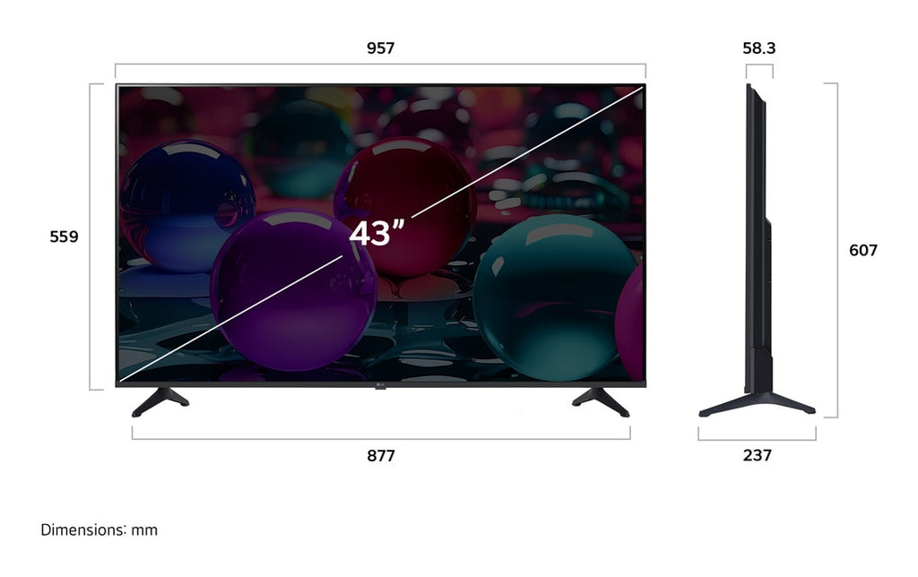 LG UHD AI 43UA73003LA Smart TV 4K Ultra HD 109,2 cm (43") Wifi Noir