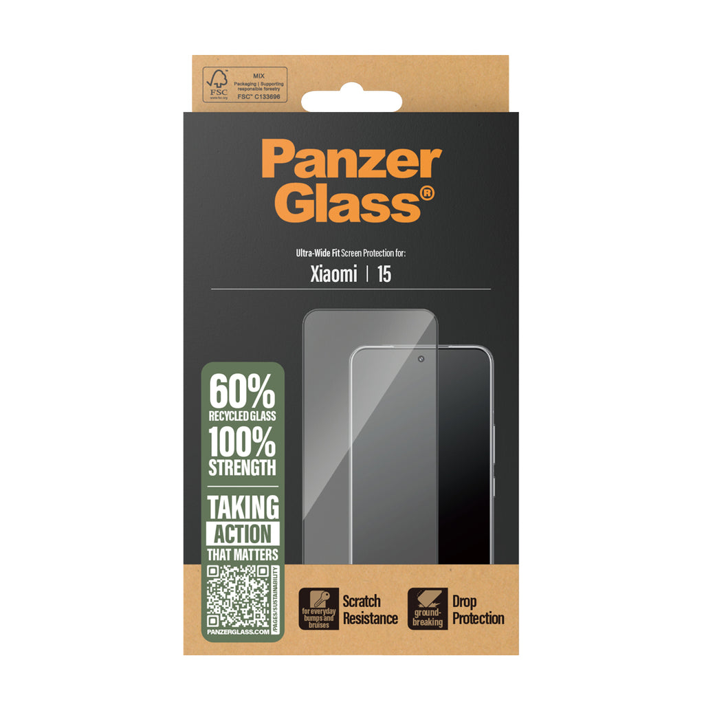 PanzerGlass - skærmbeskytter for mobiltelefon - ultrabred pasform
