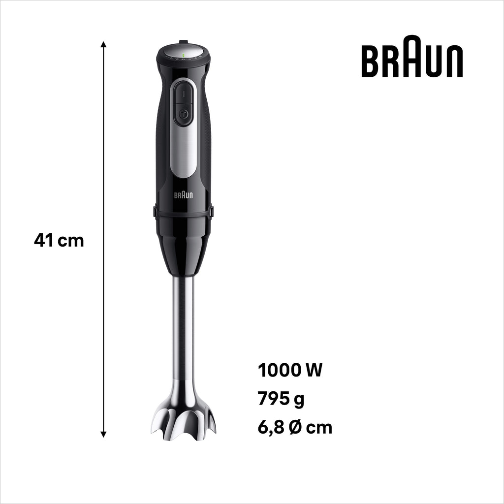 Braun MultiQuick 5 MQ55.254MBK 0,5 L Mélangeur par immersion 1000 W Noir, Acier inoxydable