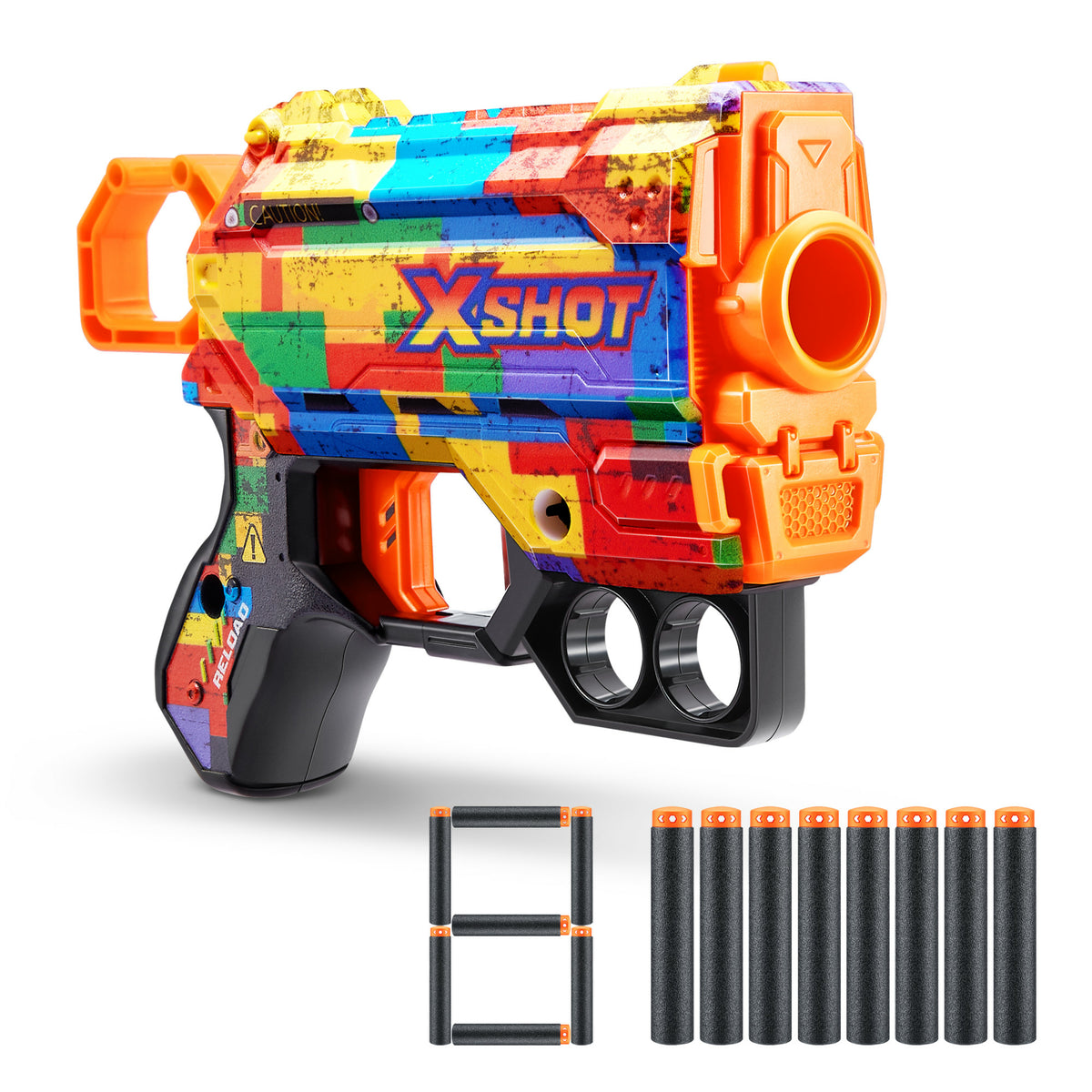 XSHOT Pistolet à fléchettes Menace Skins (8 fléchettes) ZURU