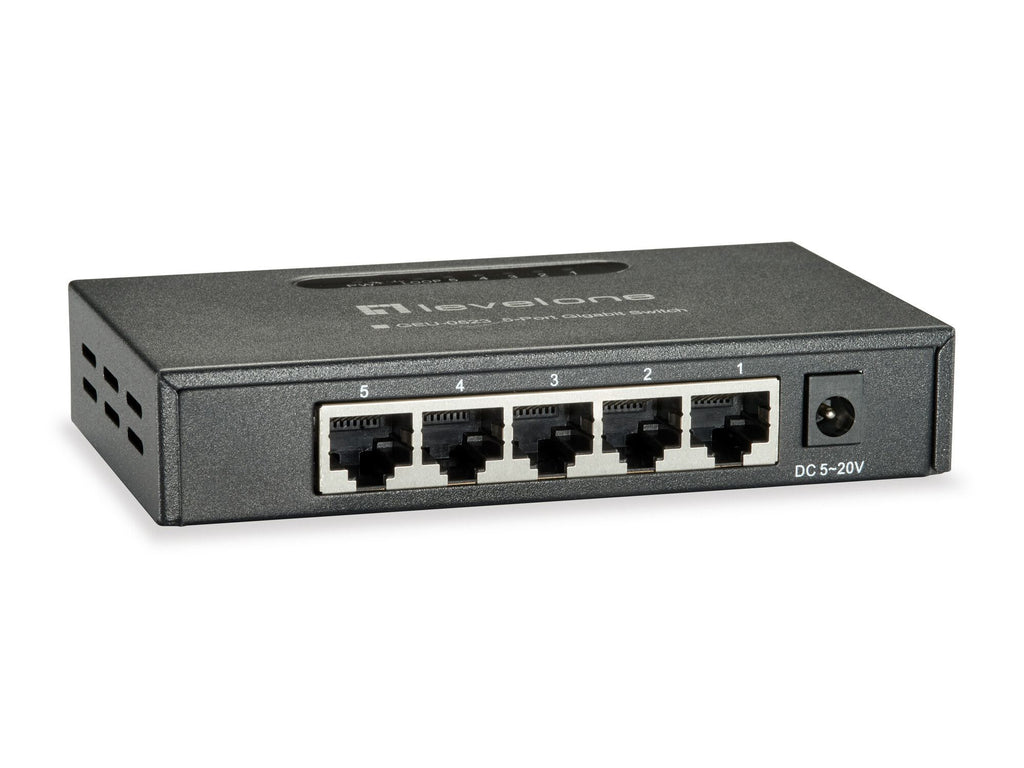 LevelOne GEU-0523 Commutateur Réseau Non-géré Gigabit Ethernet 5 Ports, Noir