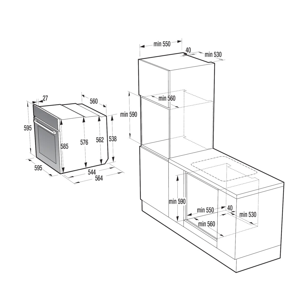 Gorenje G400 BPS6737E04DBG 77 L 3500 W Noir