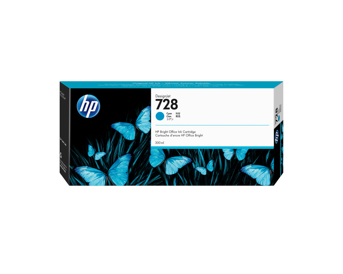 Cartouche d'encre Cyan 728 pour DesignJet, 300 ml
