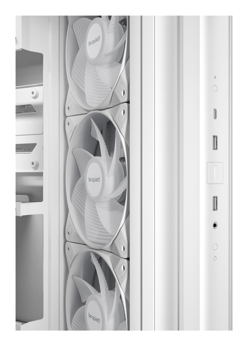 be quiet! Light Base 500 Blanc | Boîtier PC ARGB vitré, Mini ITX / Micro ATX / ATX, 4 ventilateurs Light Wings LX 120 mm
