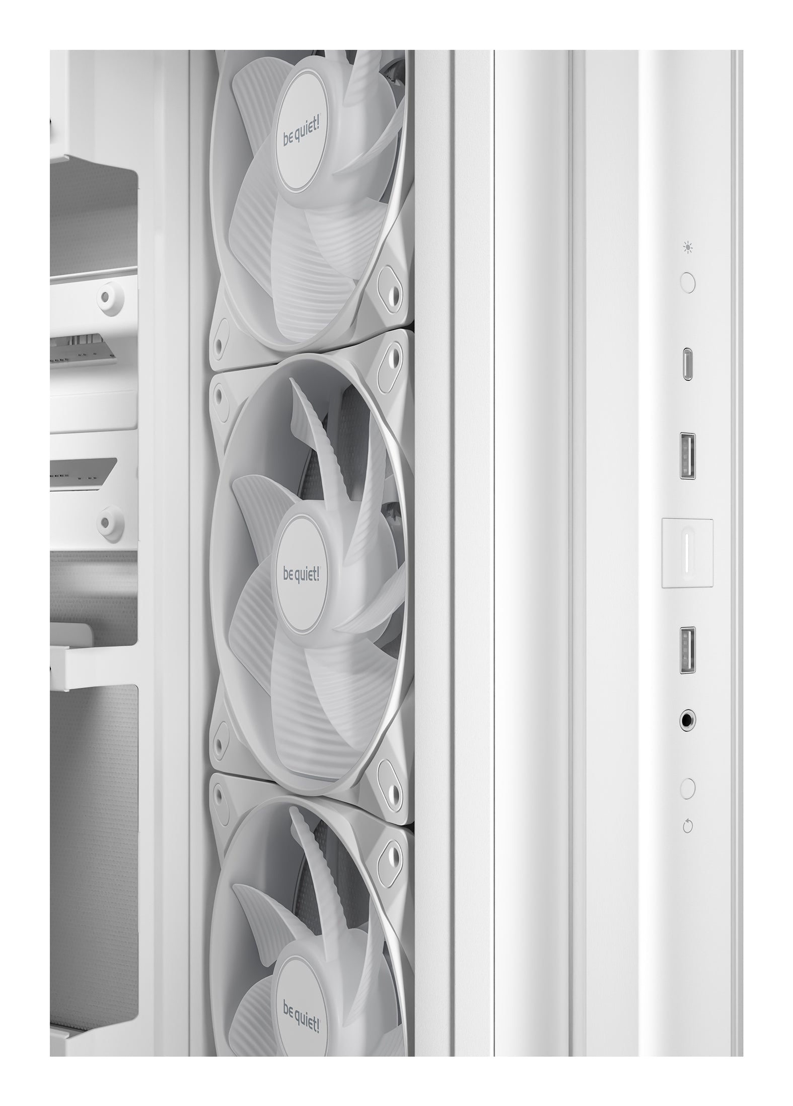 be quiet! Light Base 500 Blanc | Boîtier PC ARGB vitré, Mini ITX / Micro ATX / ATX, 4 ventilateurs Light Wings LX 120 mm