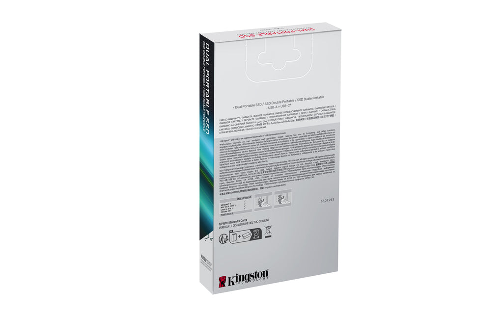 Kingston Technology SSD Portable 512Go Dual USB-A/C, jusqu'à 1050Mo/s, USB 3.2 Gen 2