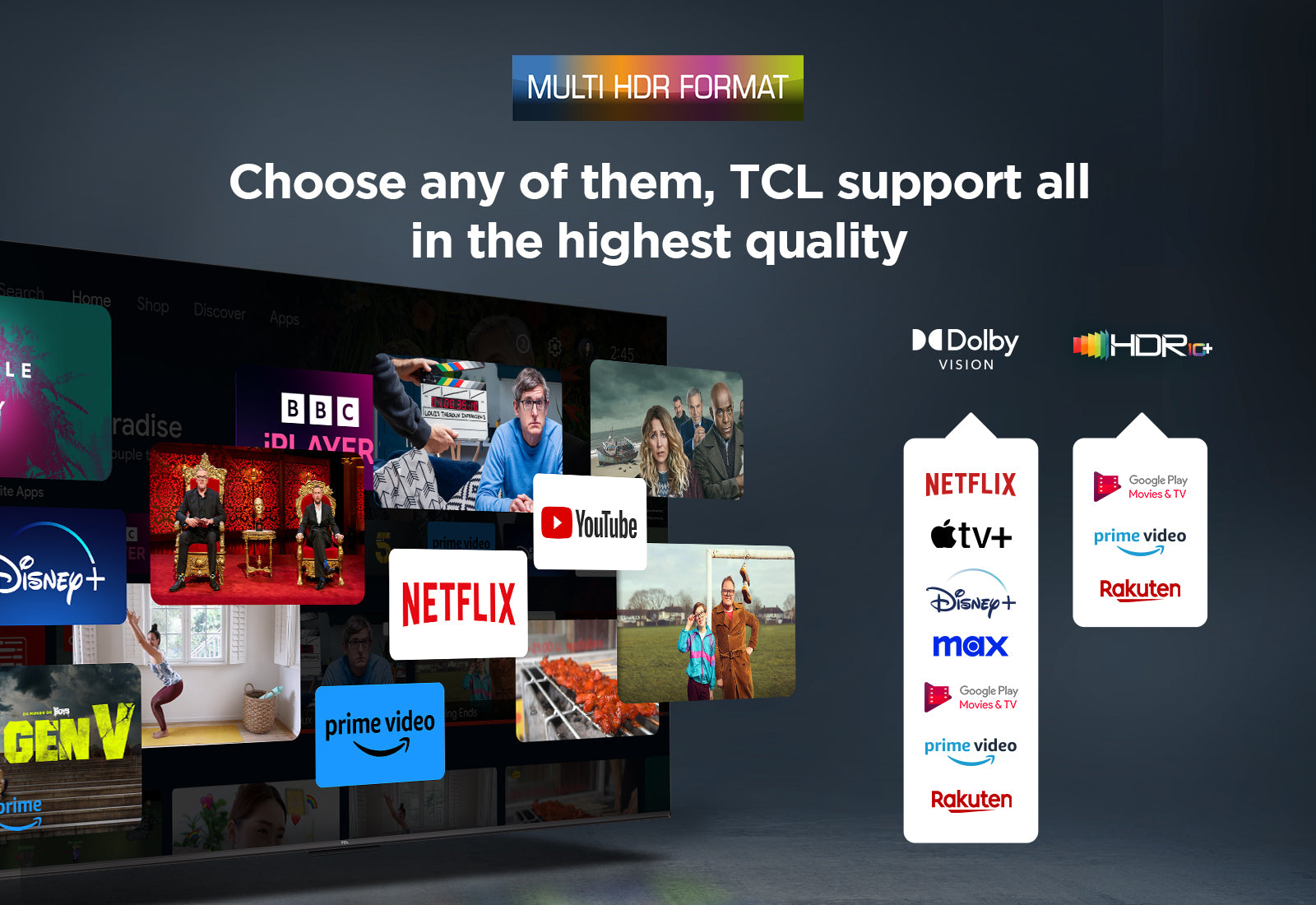 TCL P7K 43P7K TV 109,2 cm (43") 4K Ultra HD Smart TV Wifi Métallique 430 cd/m²