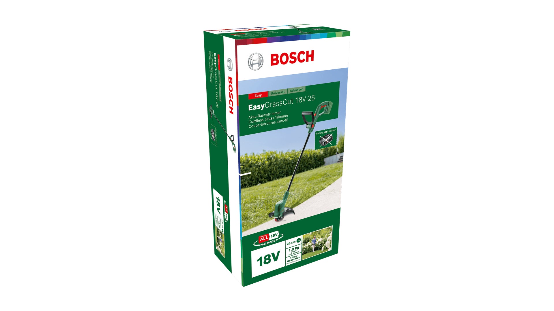 Bosch Bosch EasyGrassCut 18V-26 26 cm Batterie Noir, Vert