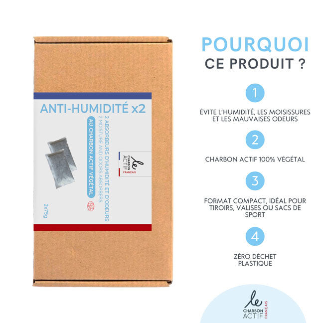 Lot de 2 sacs anti-odeur et anti-humidité