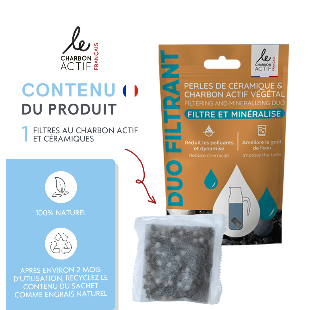 Duo filtrant et minéralisant : charbon + céramique