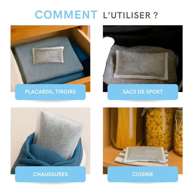 Lot de 2 sacs anti-odeur et anti-humidité