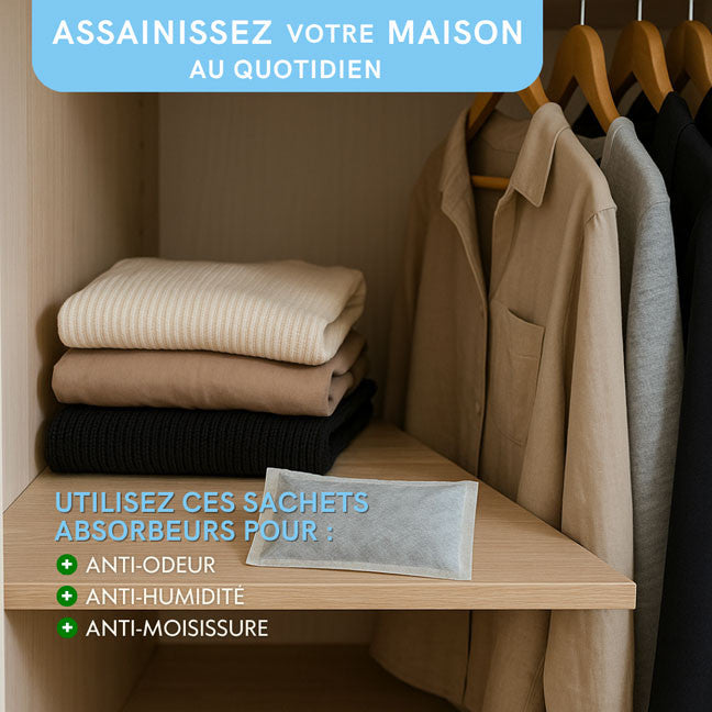 Lot de 2 sacs anti-odeur et anti-humidité