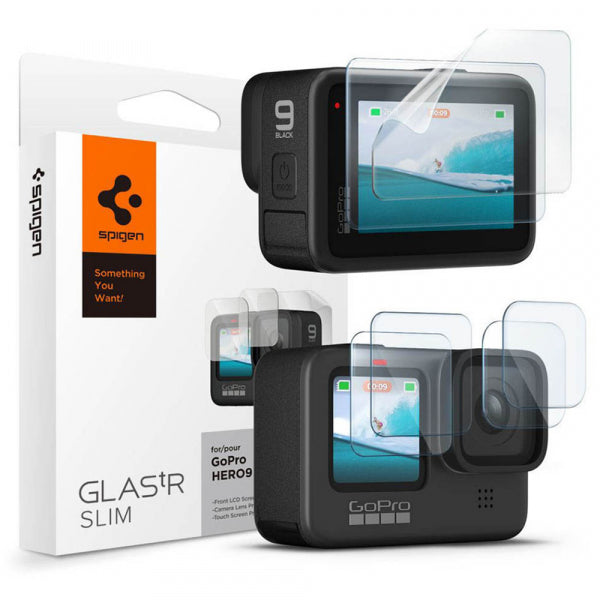 Spigen Tempered Glass Screen Protector Lens GlastR Slim for GoPro Hero 12 / 9 / 10 / 11, 6-Pack AGL03045
